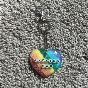 Rainbow Heart Keychain